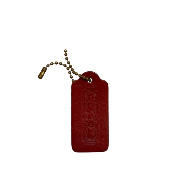 Coach Vintage Red Leather Replacement Hangtag Hang Tag